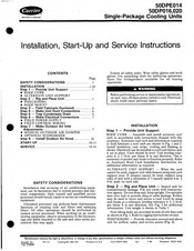 Carrier 50DP020 Installation, Start-Up And Service Instructions Manual