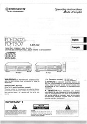 Pioneer PD-T307 Operating Instructions Manual