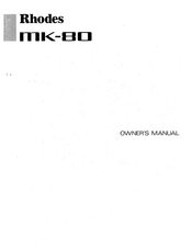 Rhodes MK-80 Owner's Manual
