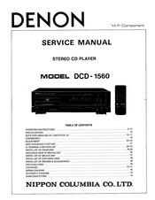 Nippon DENON DCD-1560 Service Manual