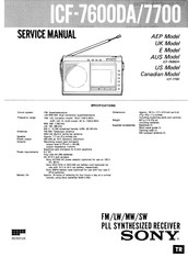 Sony ICF-7700 Service Manual
