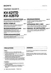Sony TRINITRON KV-X21TD Operating Instructions Manual