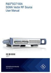 Emerson R&S SGT100A User Manual