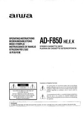 Aiwa AD-F850 K Operating Instructions Manual
