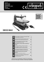 Scheppach DECO MAX Translation Of The Original Operating Manual