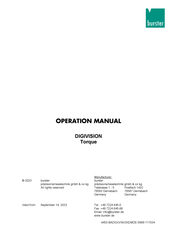 Burster DIGIVISION 8656 Operation Manual