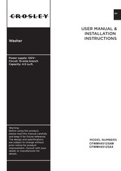 Crosley CFWMH45125AX User's Manual & Installation Instructions