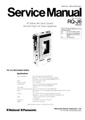 Panasonic RQ-J6 Service Manual