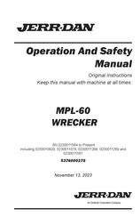 Jerr-Dan MPL-60 Operation And Safety Manual
