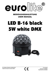 EuroLite LED B-16 black 5W white DMX User Manual