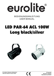 EuroLite LED PAR-64 ACL 100W Long black User Manual