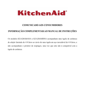 KitchenAid ARTISAN KEA28AMBNA Manual