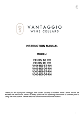 VANTAGGIO V54-BG-DT-RH Instruction Manual