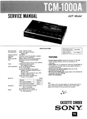 Sony TCM-1000A Service Manual
