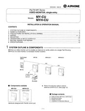 Aiphone PanTilt MY Series Installation & Operation Manual