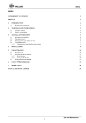 Valiani Astra 120 Use And Maintenance