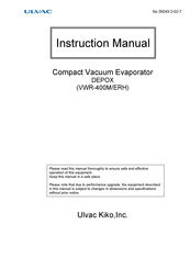 Ulvac VWR-400M/ERH Instruction Manual