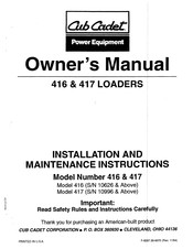 Cub Cadet 417 Owner's Manual