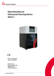 Greiner Vibrograf ACS921 Operating Manual