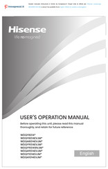 Hisense WDQA9014EVJM Series User's Operation Manual