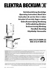 Elektra Beckum BAS 315/4 GWN 55 Operating Instructions Manual