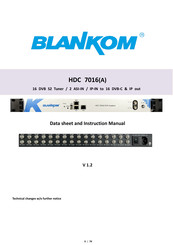 Blankom HDC 7016(A) Data Sheet And Instruction Manual