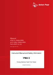 Anton Paar PMA 5 Instruction Manual And Safety Information