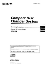 Sony CDX-71RF - Compact Disc Changer System Operating Instructions Manual