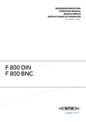 Xylem wtw F 800 DIN Operating Manual