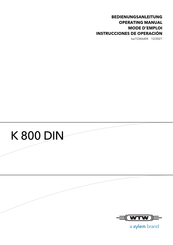 Xylem wtw K 800 DIN Operating Manual