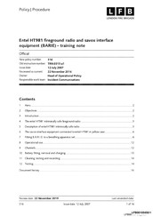 Entel HT981 Training Notes
