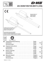 D+H ZA 105-BSY+(-HS) Manual