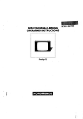 Nordmende Prestige 72 Operating Instructions Manual