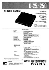 Sony Disman D-250 Service Manual