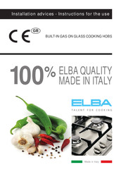 Elba ELIO 95-565 CG Instructions For The Use - Installation Advices