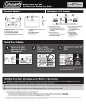 Coleman Battery Generator 500 User Manual