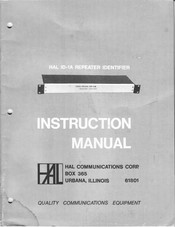 Hal Communications ID-1A Instruction Manual