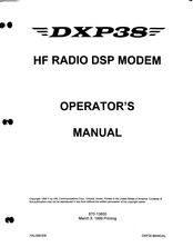 Hal Communications DXP38 Operator's Manual