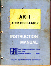 Hal Communications AK-1 Instruction Manual