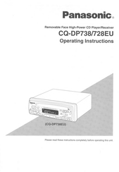 Panasonic CQ-DP738 Operating Instructions Manual