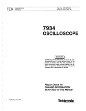 Tektronix 7934 Operator's Manual