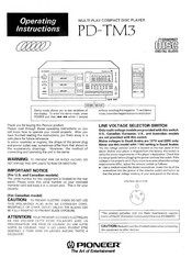 Pioneer PD-TM3 Operating Instructions Manual