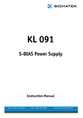 SIGMATEK KL 091 Instruction Manual
