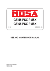 Mosa GE 65 PSX Use And Maintenance Manual