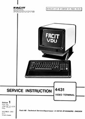 Facit 4431 Service Instruction
