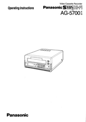 Panasonic AG5700 - SVHS Operating Instructions Manual