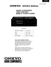 Onkyo TX-850 Service Manual