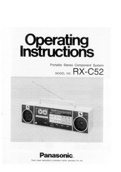 Panasonic RX-C52 Operating Instructions Manual