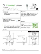 Symmons Identity SLC6712PP Operation & Maintenance Manual