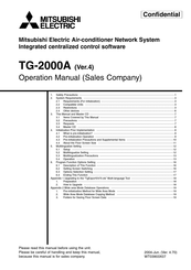 Mitsubishi Electric TG-2000A Operation Manual